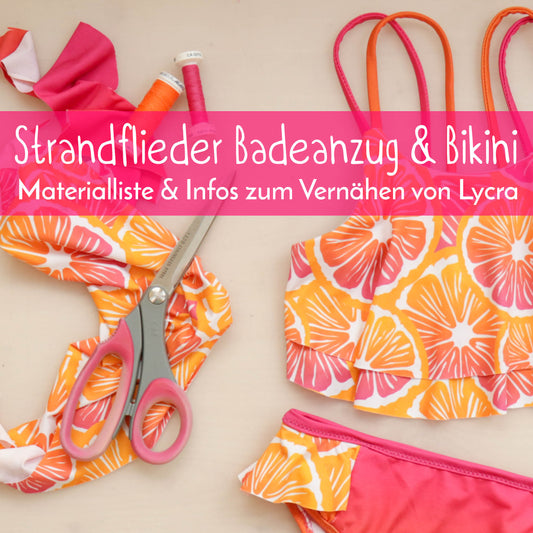 Strandflieder Badeanzug Bikini nähen Lycra Badelycra