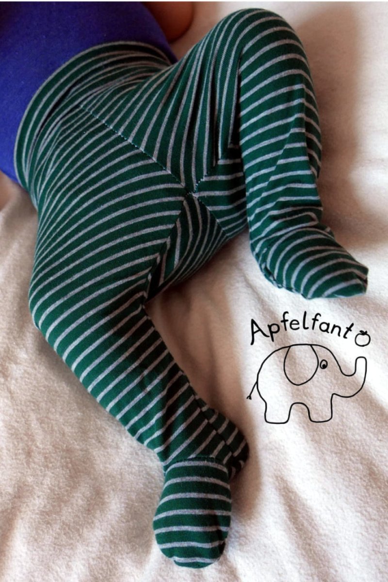 Babyleggings mit Füßchen selber nähen Schnittmuster von Firlefanz