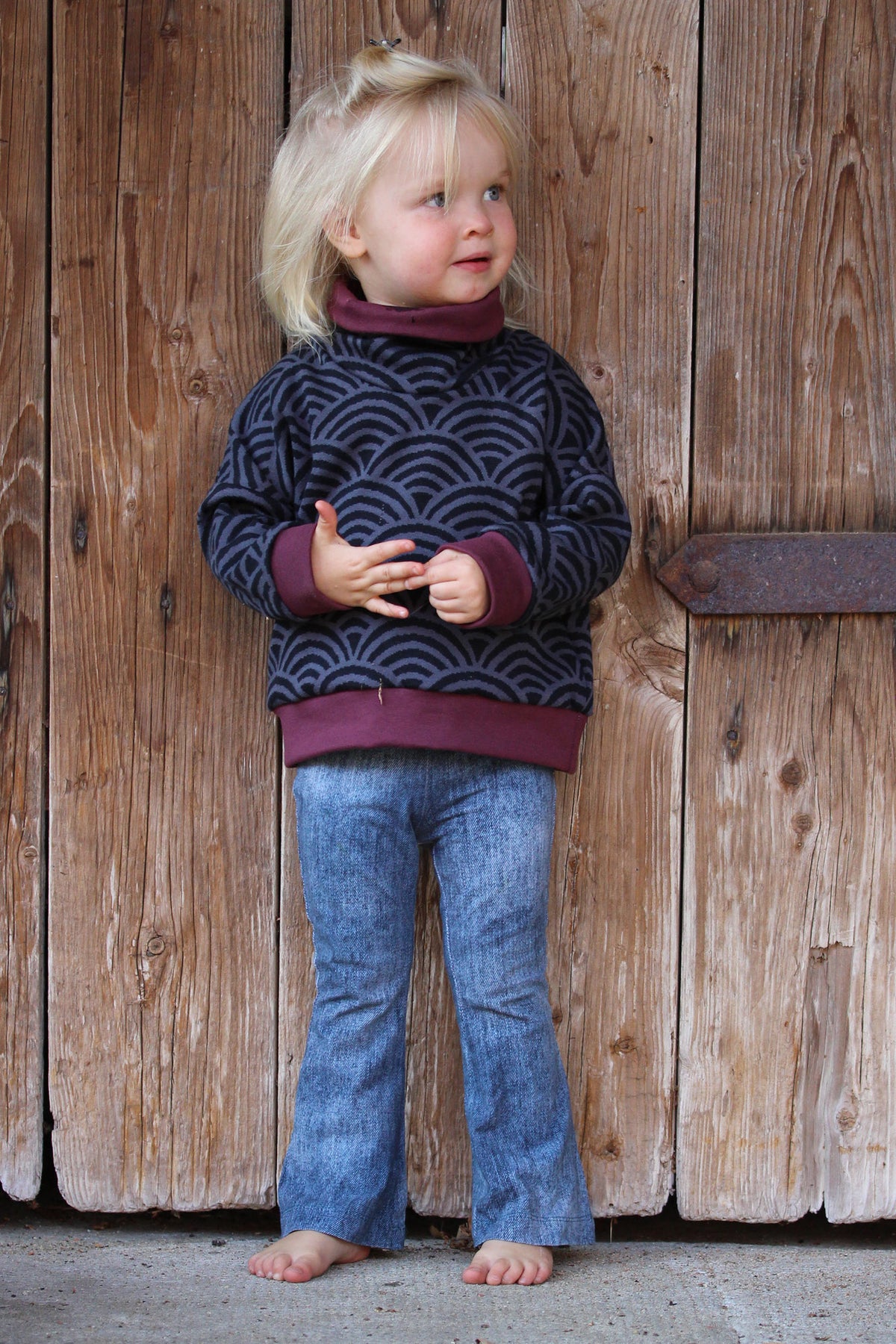 Macadamia Sweater mit Rollkragen und Wellenmuster für Kleinkinder