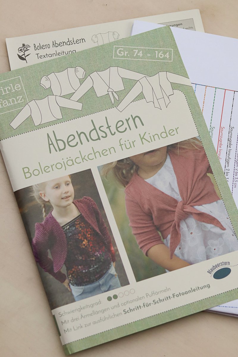 Bolero für Kinder Papierschnittmuster