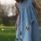 Gänseblümchen Kleid mit Schmetterlingen Applikation