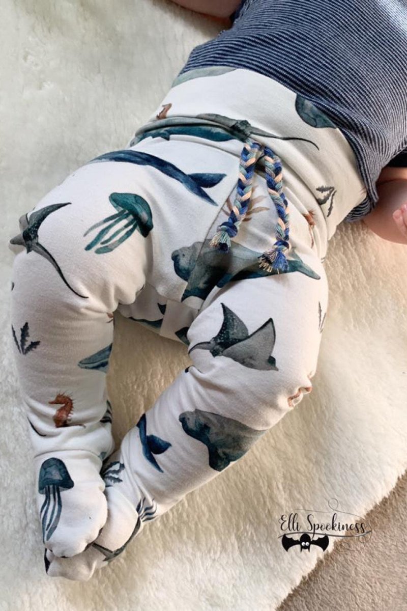 Leggings mit Füßchen Babyhose Schnittmuster Neugeborene
