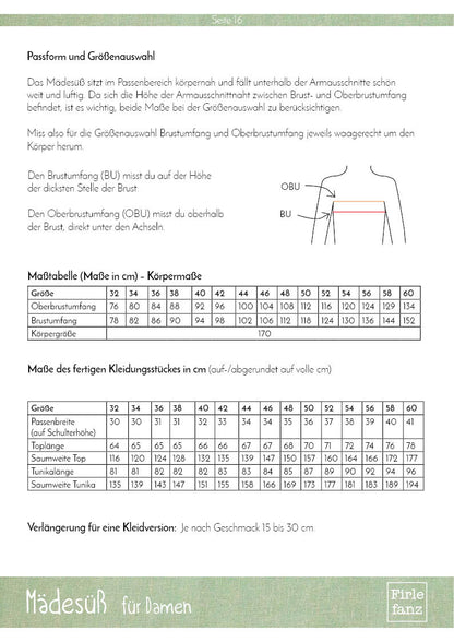 Mädeüsß Maßtabelle