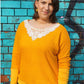 Pinia Fledermausshirt mit Spitzeneinsatz