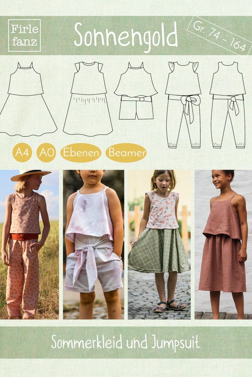 Schnittmuster Sonnengold Jumpsuit Kleid Kinder