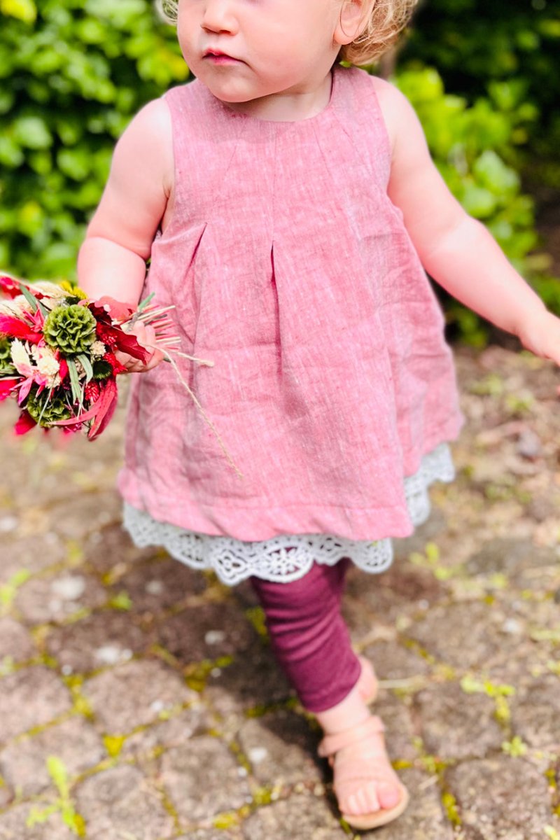 Leinenkleid Blumenmädchen Hochzeit selber nähen