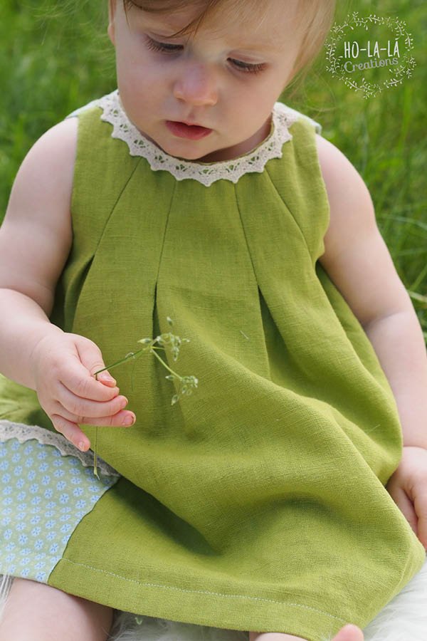 Gänseblümchen Leinen Kleid Mädchen